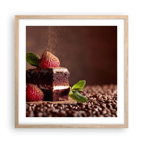Poster în ramă de stejar deschis - Viața este dulce - 50x50 cm