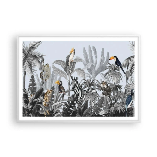 Poster în ramă albă - O fabulă africană - 100x70 cm