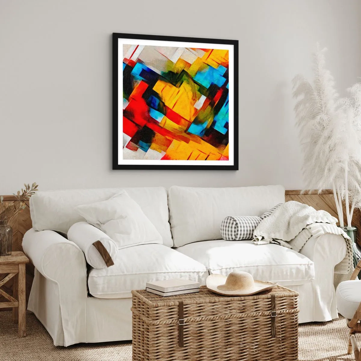 Poster în ramă neagră - Sandviș multicolor - 50x50 cm