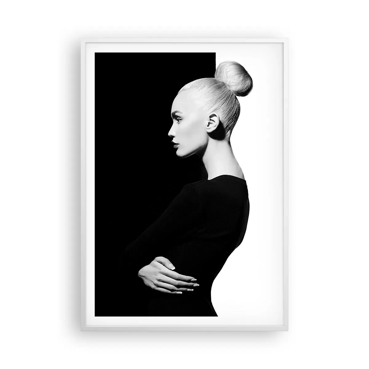 Poster în ramă albă - Pur și simplu o femeie - 70x100 cm