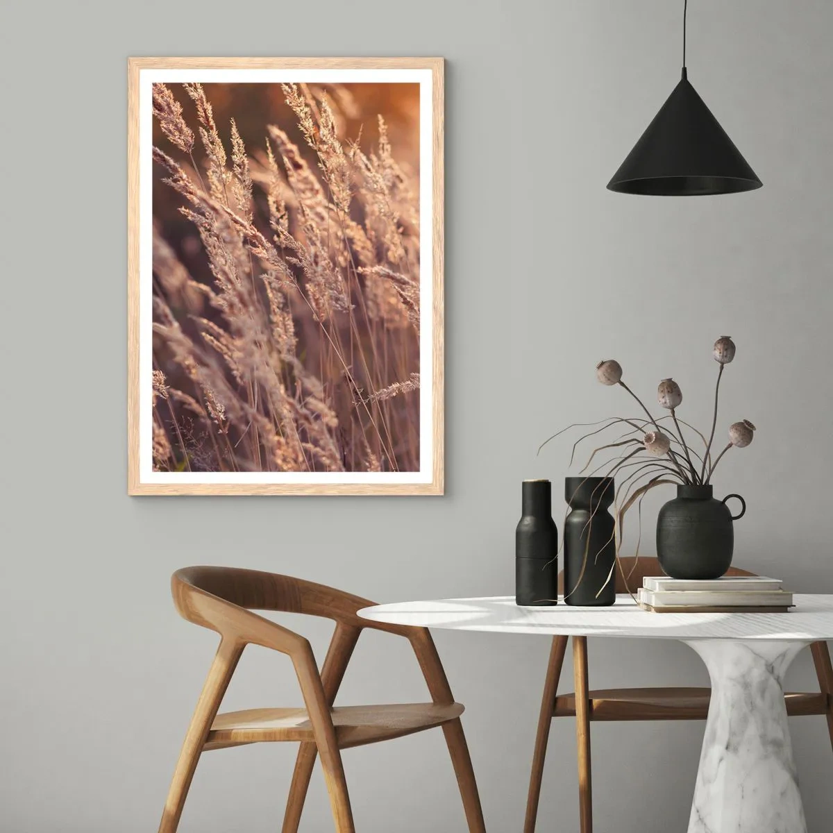 Poster în ramă de stejar deschis - Gata să întâmpine toamna - 50x70 cm