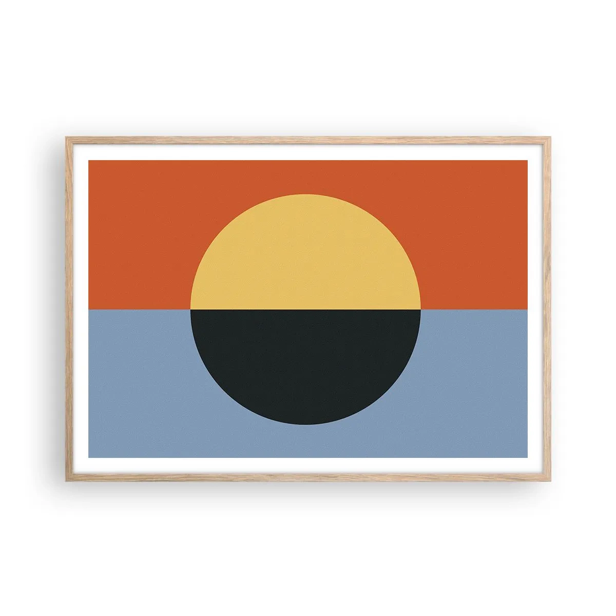 Poster în ramă de stejar deschis - O compoziție de căldură și răcoare - 100x70 cm