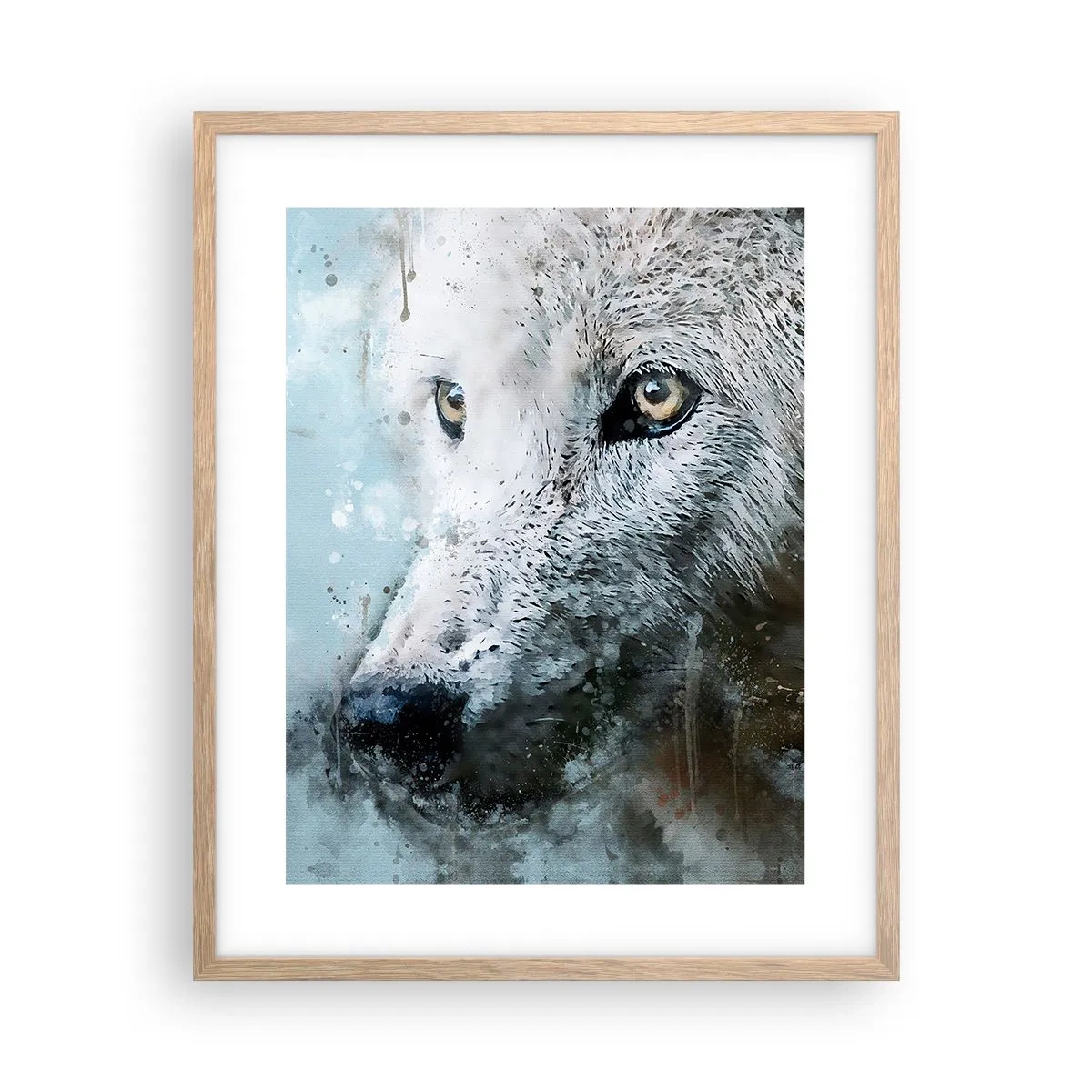 Poster în ramă de stejar deschis - Faceți cunoștință cu sufletul lupului - 40x50 cm