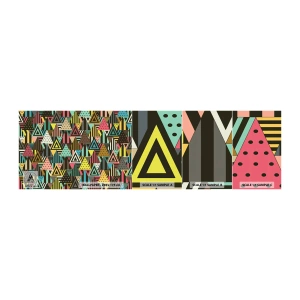 Mostră de Tapet Standard Eco - În ritm de trei - Abstracția, Bucată, Triunghiuri - 100x30 cm