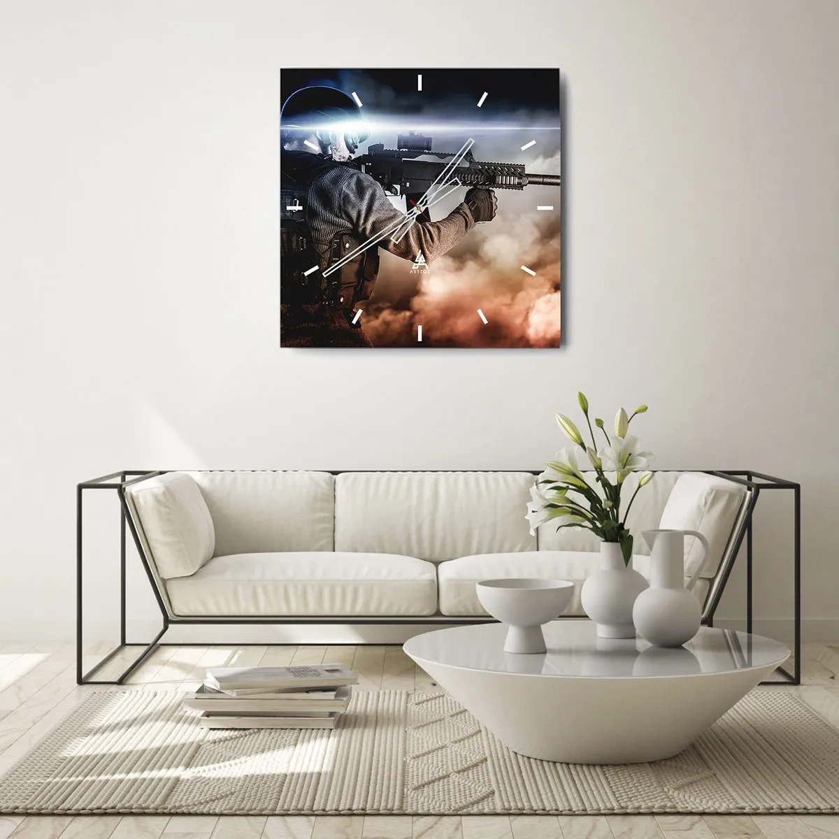 Ceas de perete - Ceas pe sticlă - Pur și simplu un erou - 40x40 cm