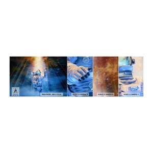 Mostră tapet autocolant Deluxe Sticker - În cele din urmă am ajuns - Abstracția, Astronaut, Cosmos - 100x30 cm