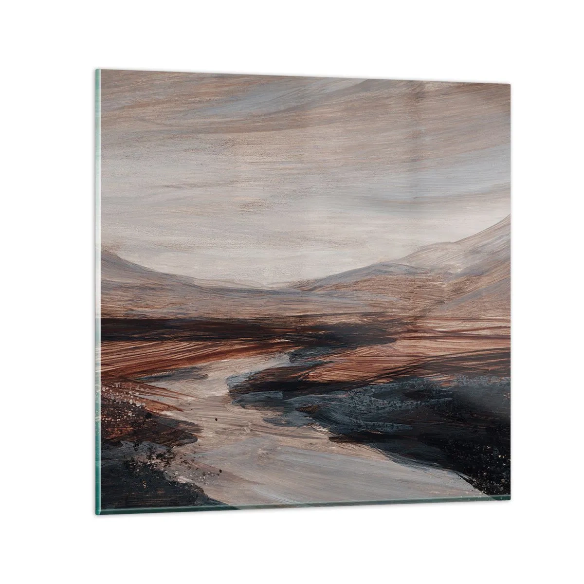 Tablou pe sticlă -  Valea liniștită - 30x30 cm