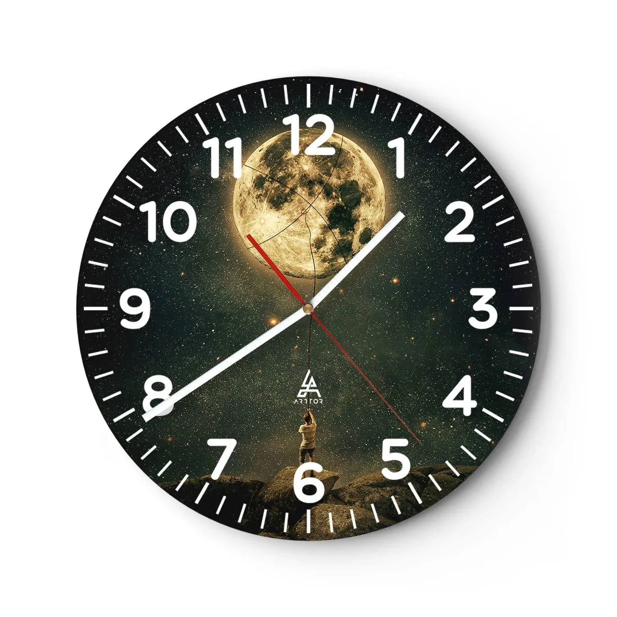 Ceas de perete - Ceas pe sticlă - Cel care a furat Luna - 40x40 cm