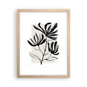 Poster în ramă de stejar deschis - Schiță pentru ierbar - 30x40 cm