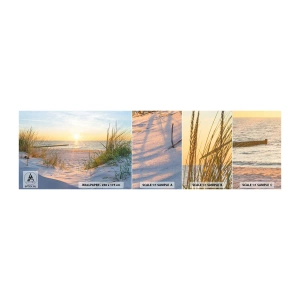 Mostră tapet autocolant Deluxe Sticker - Zumzet de mare, o plajă sălbatică printre ierburi... - Peisaj, Mare, Dunele - 100x30 cm