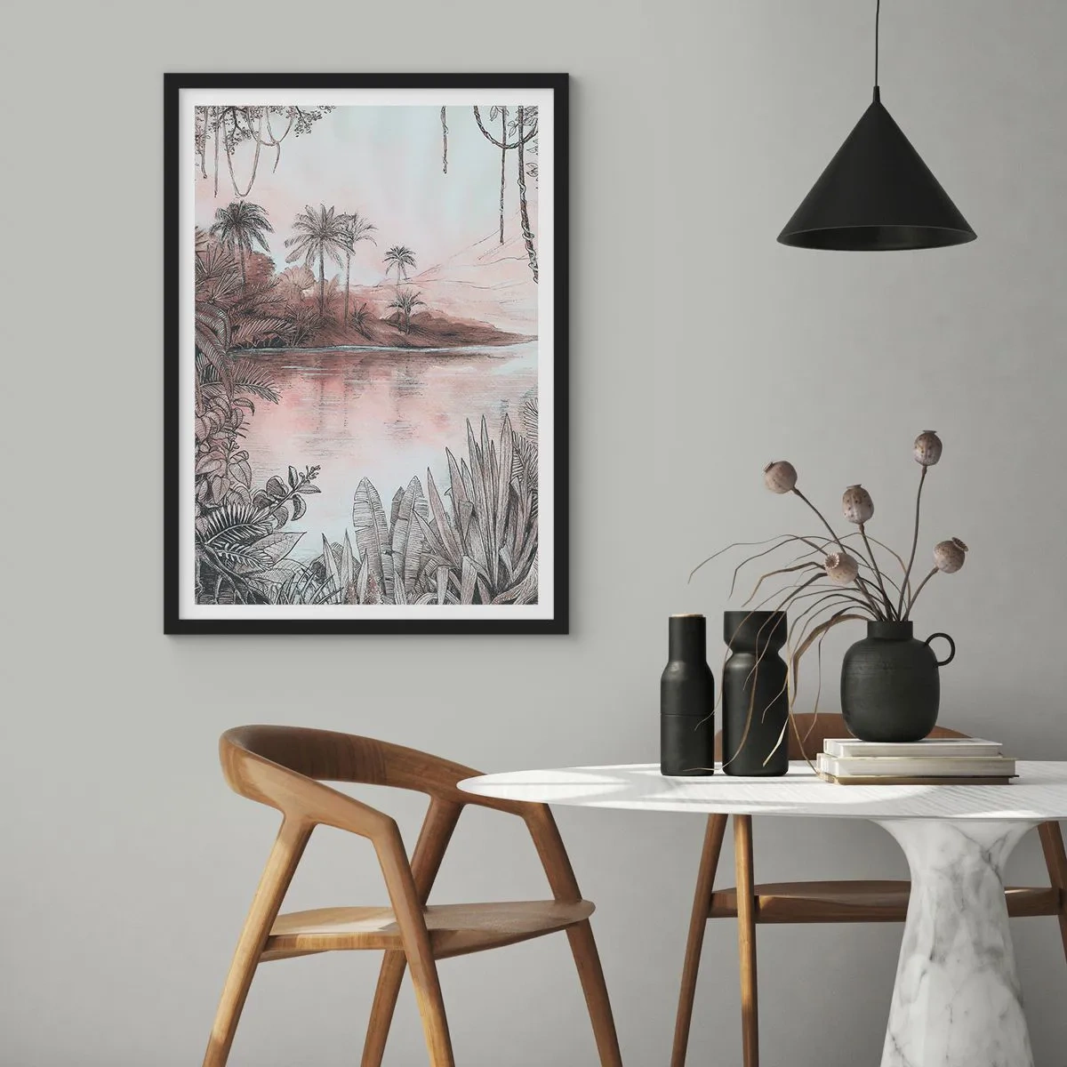 Poster în ramă neagră - Jurnalul unui explorator din secolul al XIX-lea - 30x40 cm