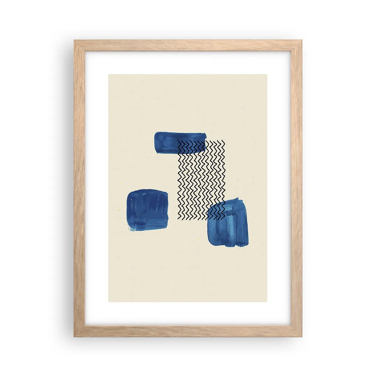 Poster în ramă de stejar deschis - Cvartet abstract - 30x40 cm