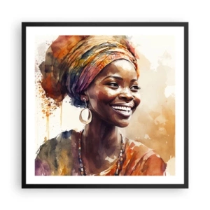Poster în ramă neagră - Regina africană - 60x60 cm