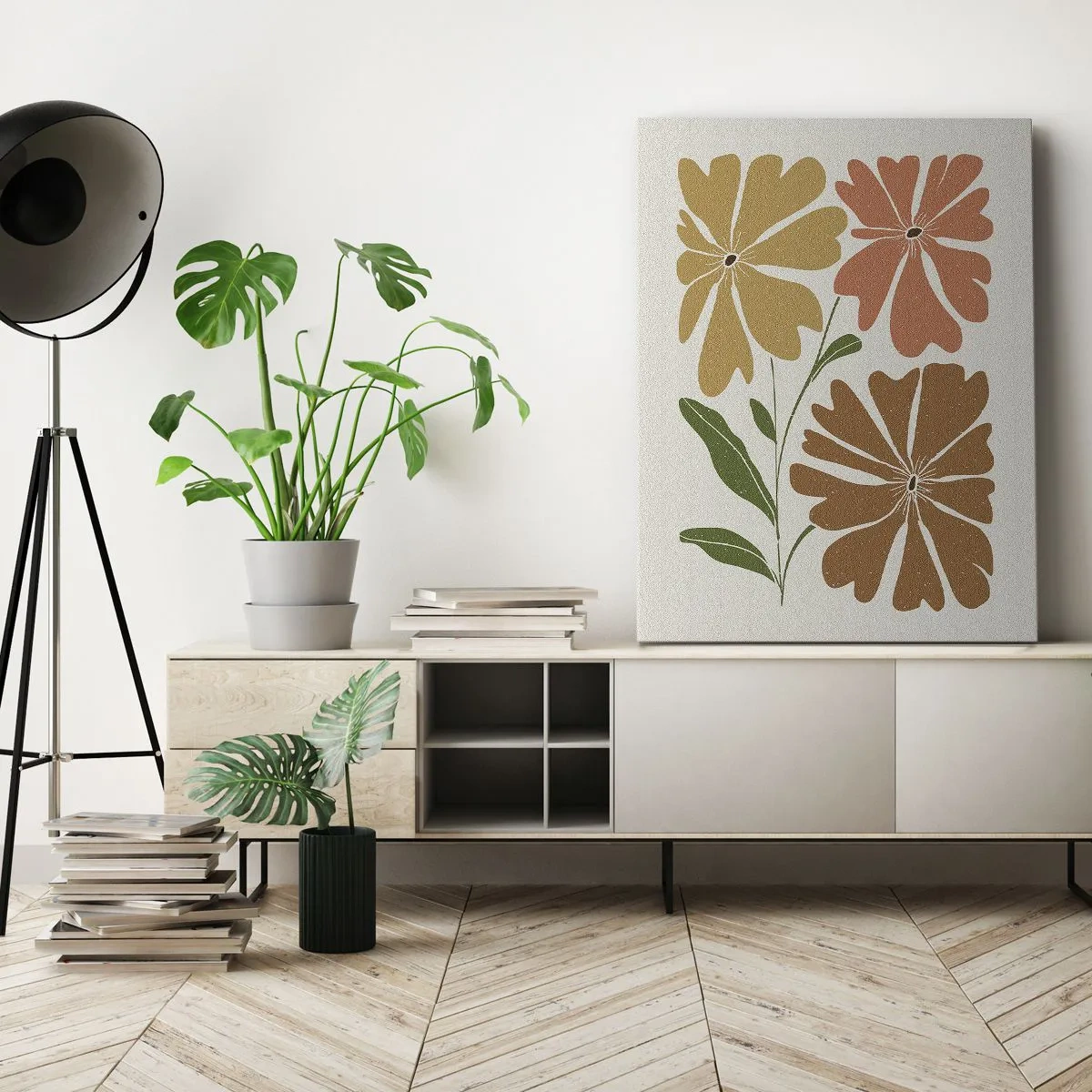Tablou pe pânză - Natură și geometrie - 70x100 cm