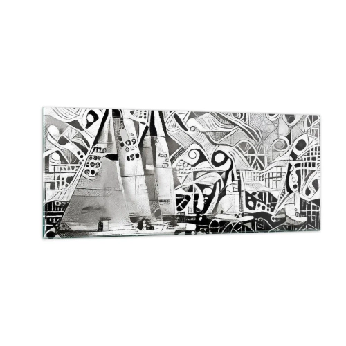 Tablou pe sticlă - Între valuri - 100x40 cm