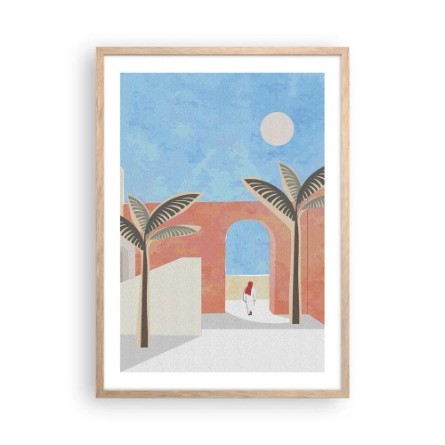 Poster în ramă de stejar deschis - O zi arabă - 50x70 cm