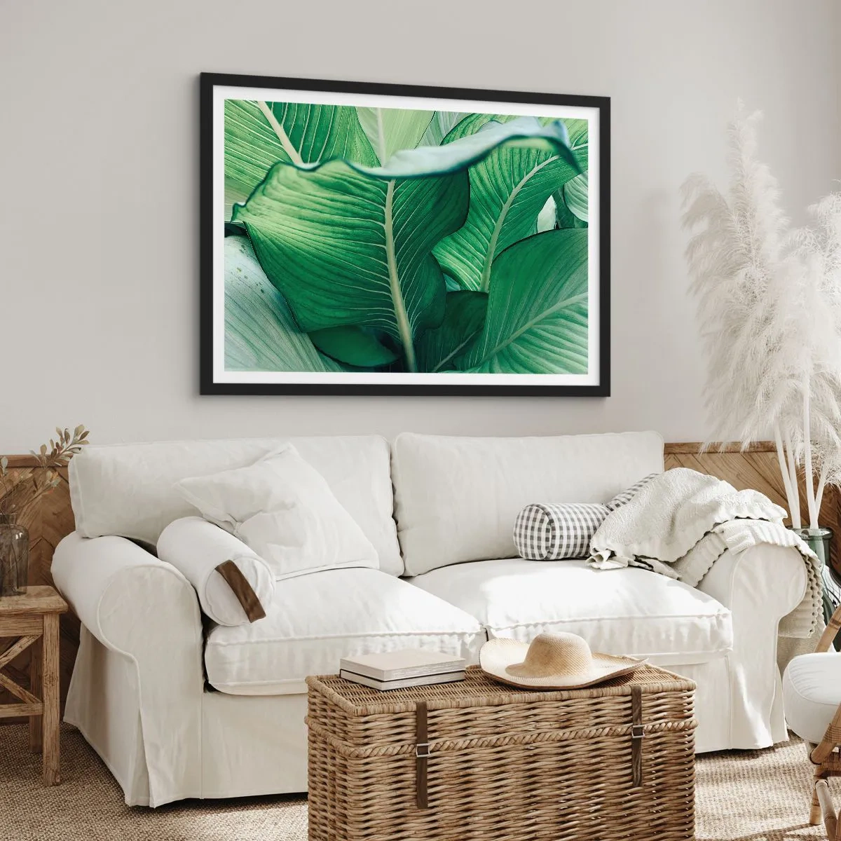 Poster în ramă neagră - Viață intensă în verde - 70x50 cm