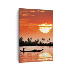 Tablou pe pânză - Liniștea tropicelor la apus de soare - 70x100 cm
