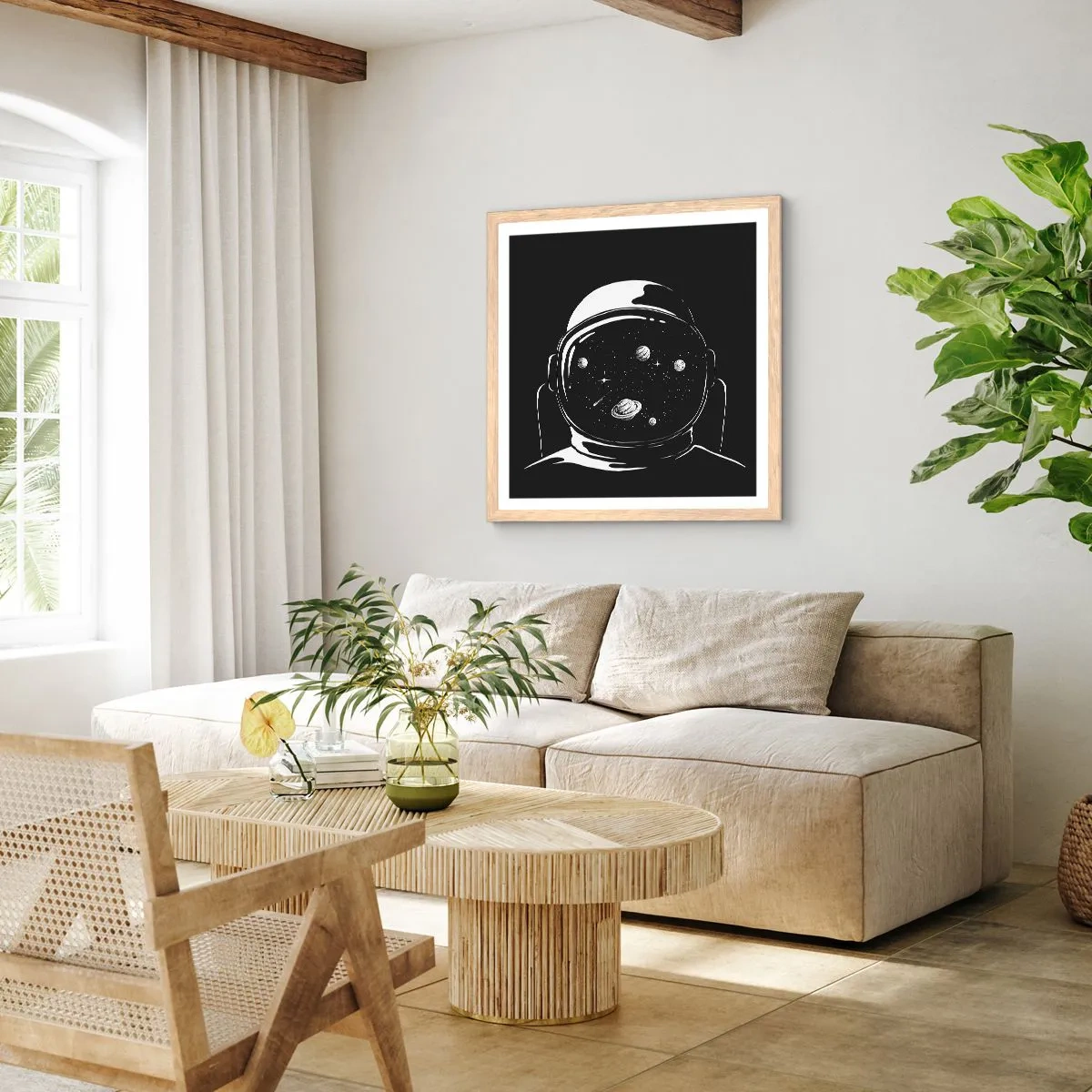 Poster în ramă de stejar deschis - Mișto priveliște - 50x50 cm