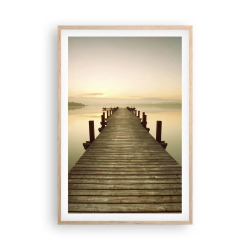 Poster în ramă de stejar deschis - Înainte de răsărit, zori, lumină - 61x91 cm