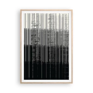 Poster în ramă de stejar deschis - Valuri și vibrații - 70x100 cm