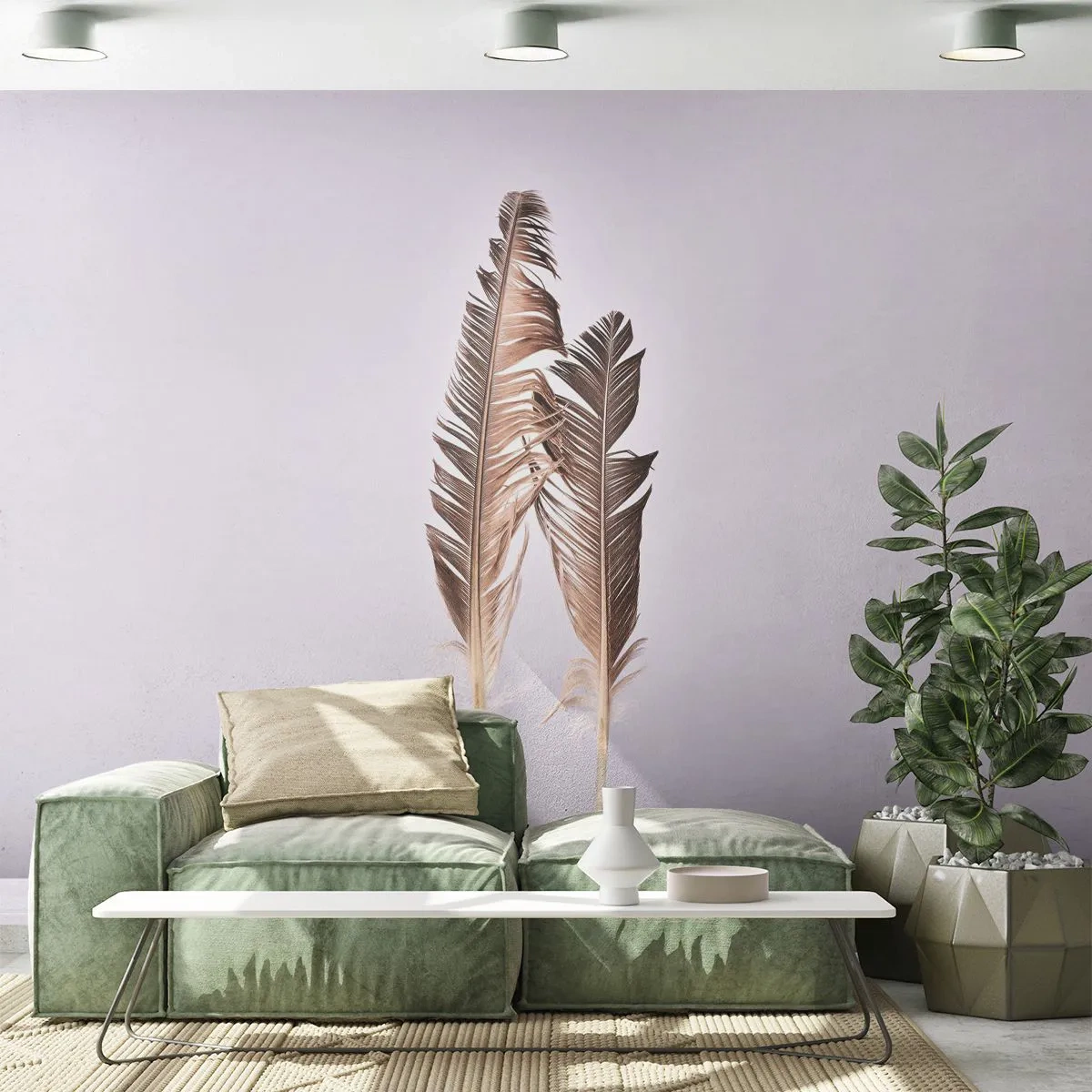 Tapet Standard Eco - Împotriva neantului - Pene de pasăre, Bucată, Grafică - 200x140 cm