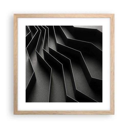 Poster în ramă de stejar deschis - Ordinea spațială - 40x40 cm