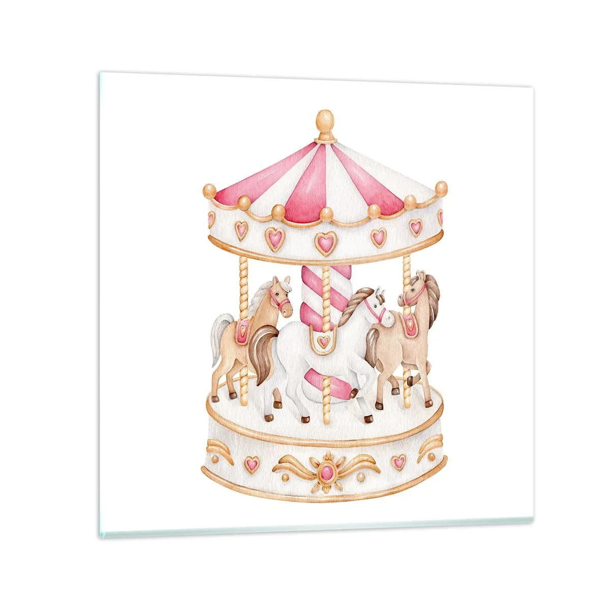 Tablou pe sticlă - Lumea dulce a copilăriei - 30x30 cm