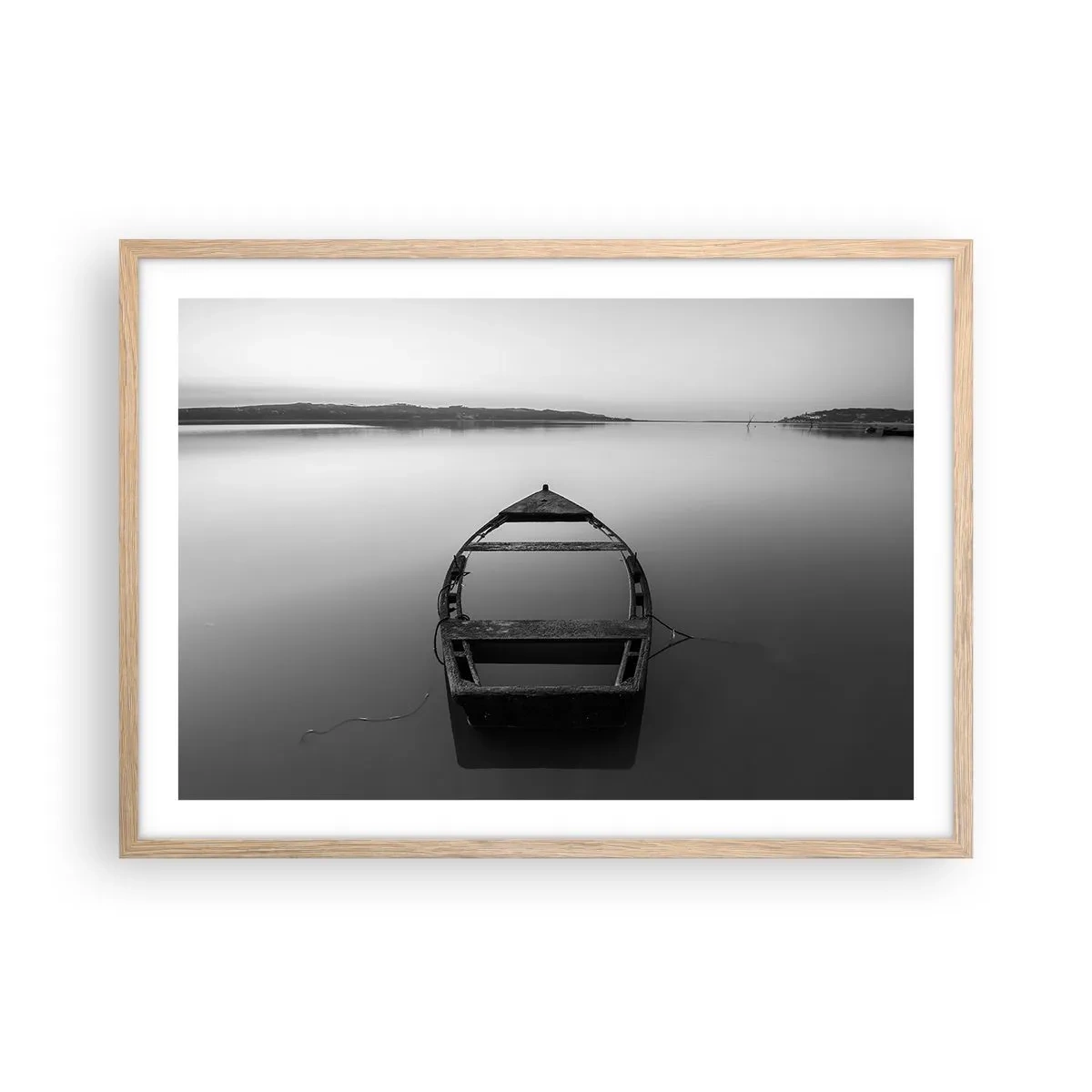 Poster în ramă de stejar deschis - Dor și melancolie - 70x50 cm