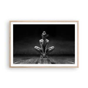 Poster în ramă de stejar deschis - Energie de dans concentrată - 91x61 cm