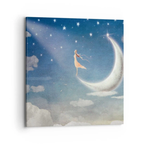 Tablou pe pânză - Provocatoare în albastru - 70x70 cm