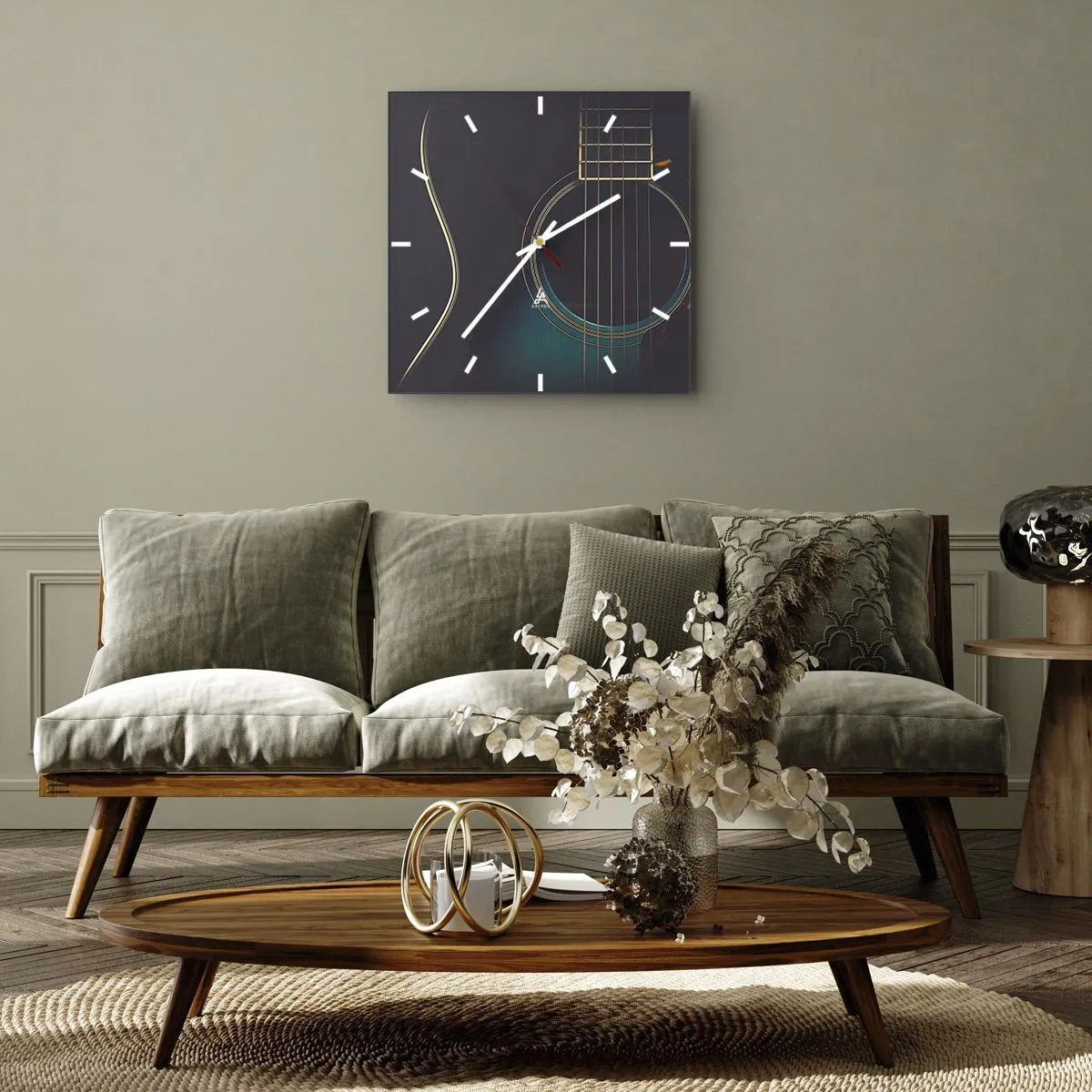 Ceas de perete - Ceas pe sticlă - O clipă înainte de a suna - 40x40 cm
