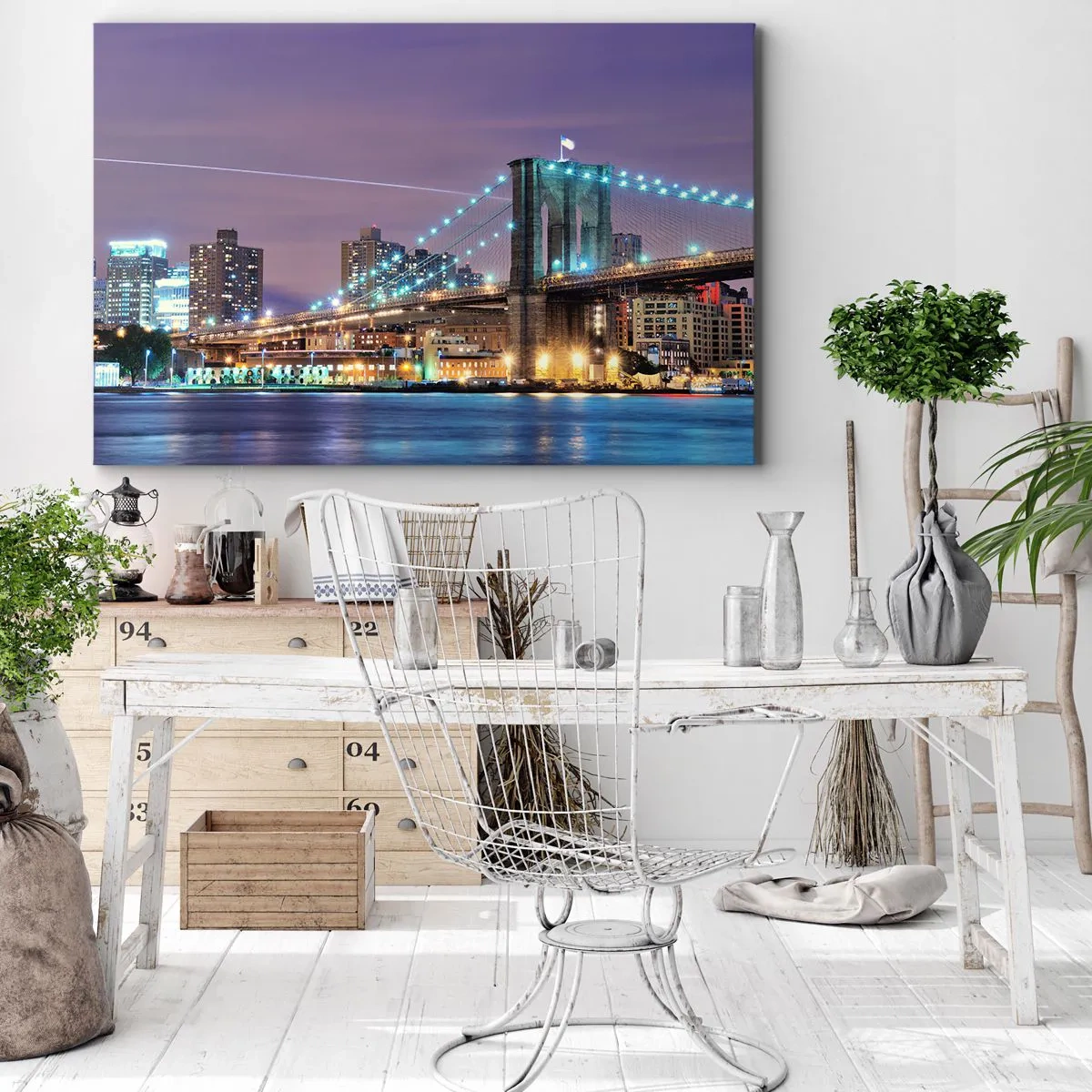 Tablou pe pânză - De mulți ani, Podul Brooklyn - 100x70 cm