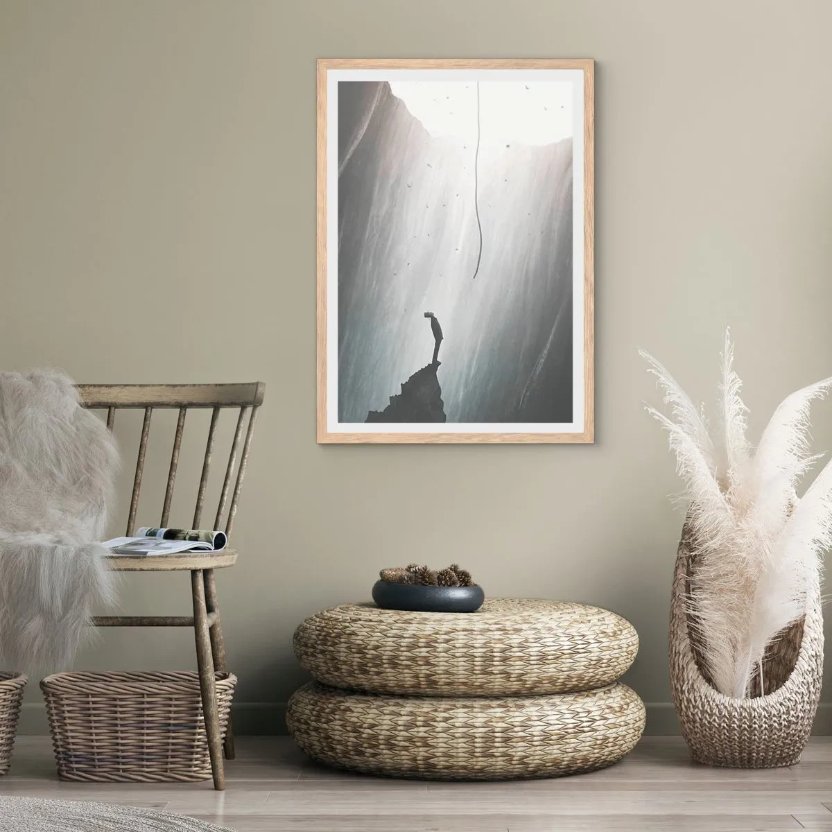 Poster în ramă de stejar deschis - Există întotdeauna o cale de ieșire - 50x70 cm
