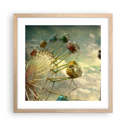 Poster în ramă de stejar deschis - Hai la distracție… - 40x40 cm