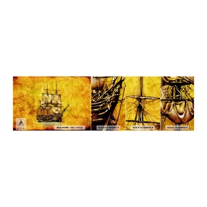 Mostră tapet autocolant Deluxe Sticker - Ne îndreptăm spre Tortuga! - Nautic, Nava maritimă, Barca de navigat - 100x30 cm