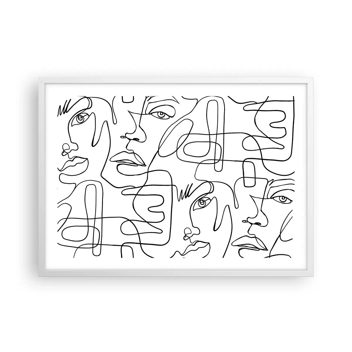 Poster în ramă albă - Într-o încurcătură de emoții - 70x50 cm