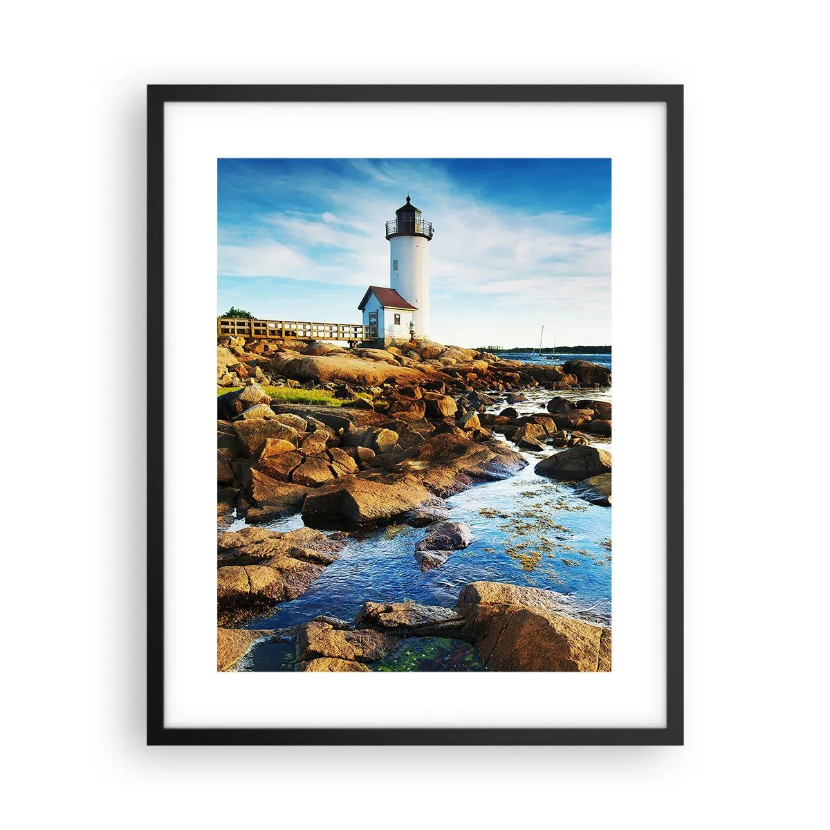 Poster în ramă neagră - Întoarce-te acasă fericit, te aștept cu nerăbdare - 40x50 cm