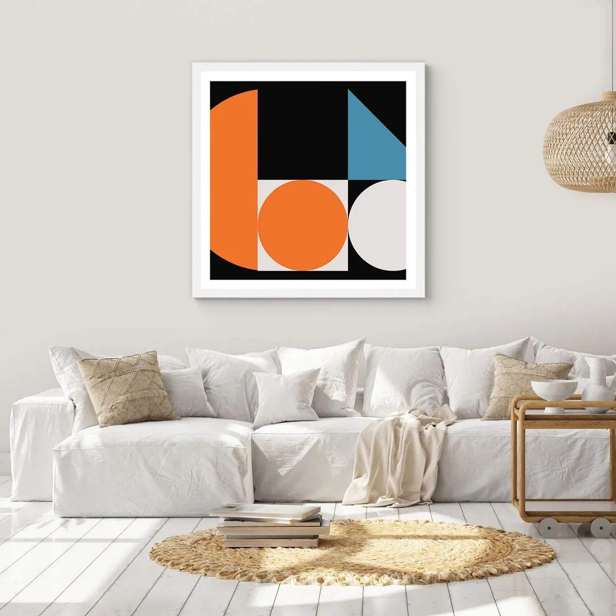 Poster în ramă albă - Sistem de figuri - 50x50 cm