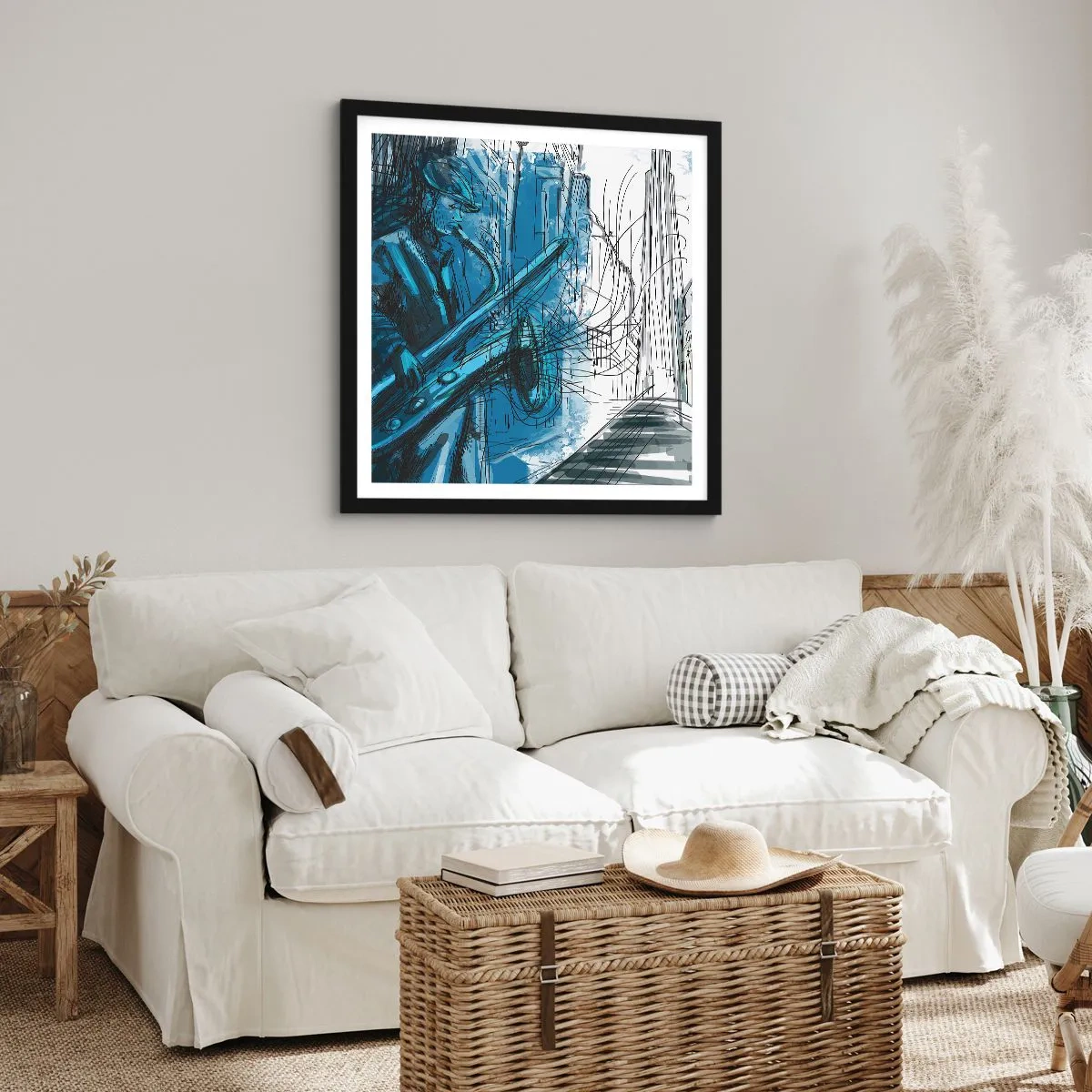 Poster în ramă neagră - Rapsodie urbană - 40x40 cm