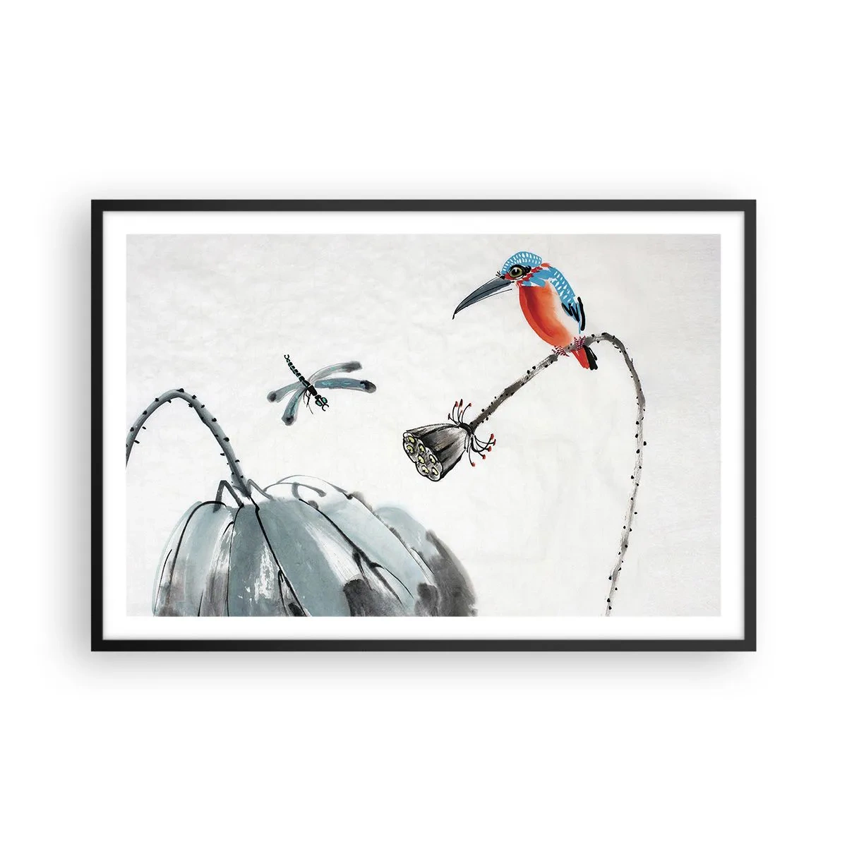 Poster în ramă neagră - Viața de pajiște - 91x61 cm