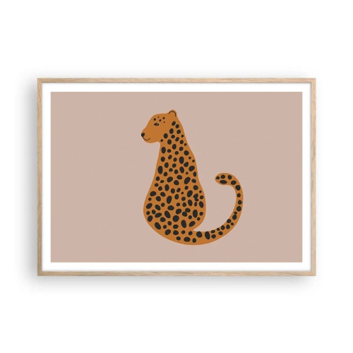 Poster în ramă de stejar deschis - Modelul leopard este tot timpul la modă - 100x70 cm