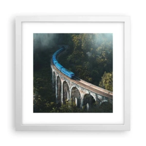 Poster în ramă albă - Cu trenul spre natură - 30x30 cm