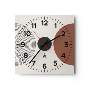 Ceas de perete - Ceas pe sticlă - În centrul atenției - 40x40 cm