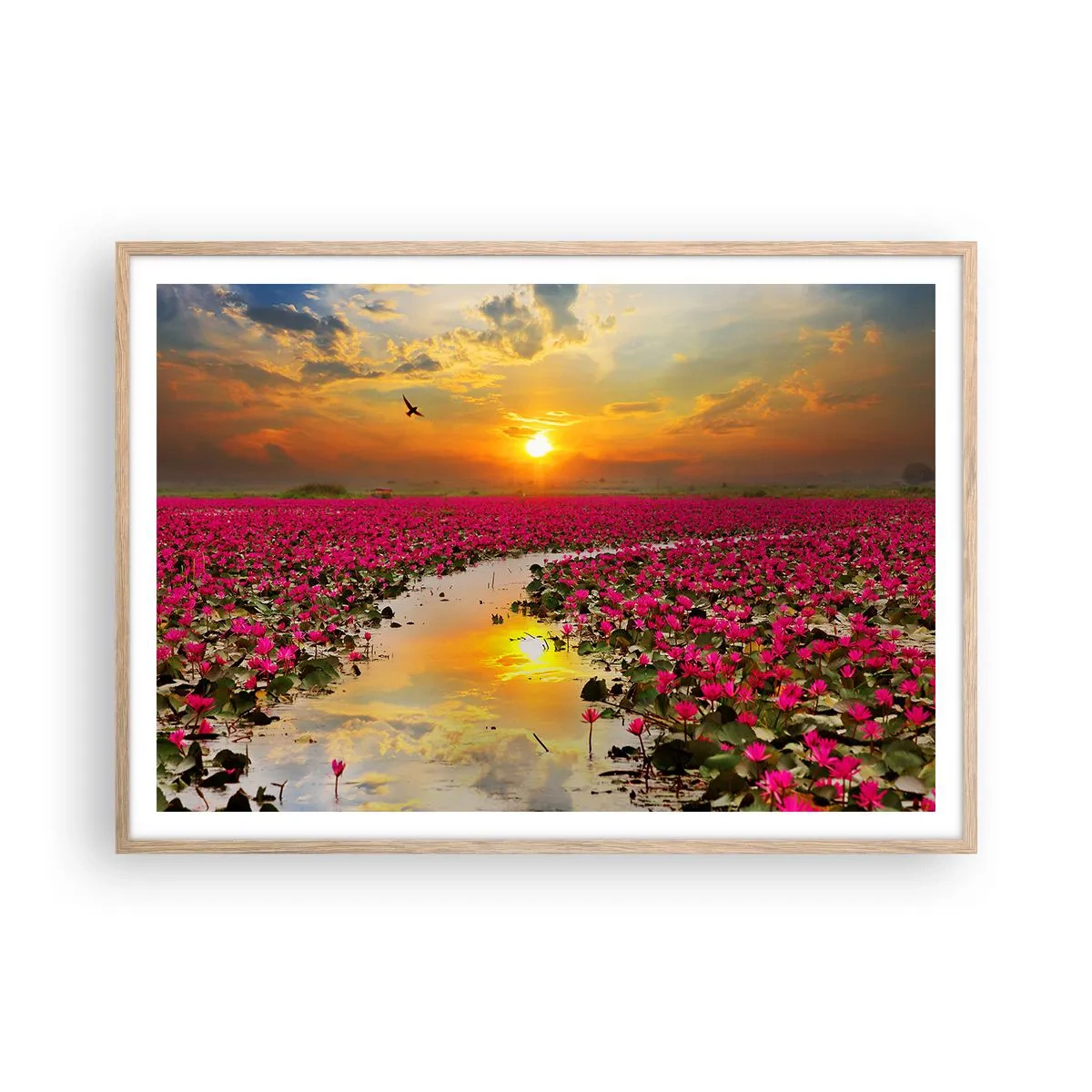 Poster în ramă de stejar deschis - Viața secretă a lacului - 100x70 cm