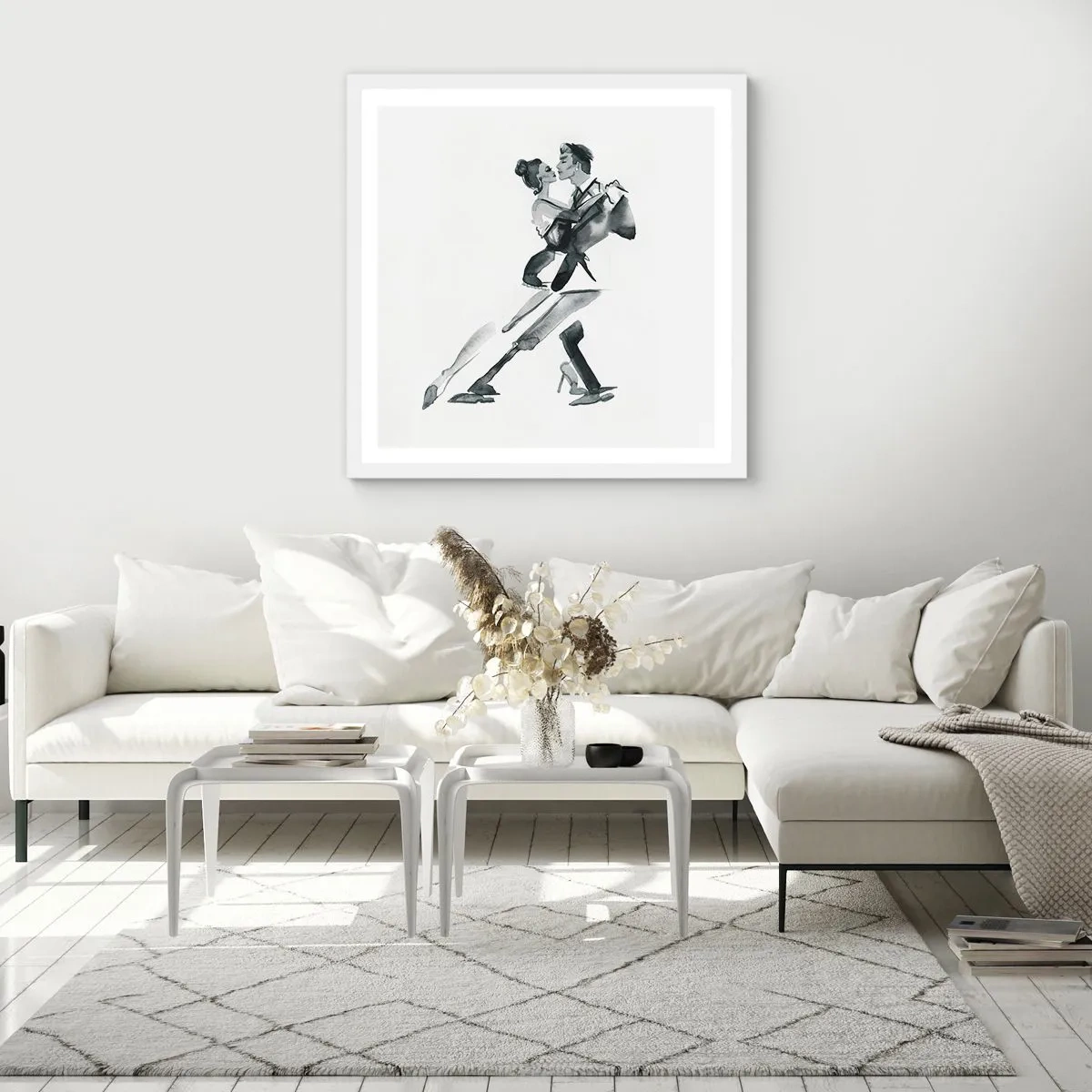 Poster în ramă albă - Într-un ritm - 40x40 cm