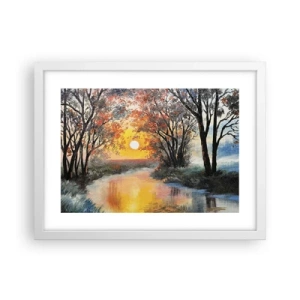 Poster în ramă albă - Atmosferă de toamnă - 40x30 cm