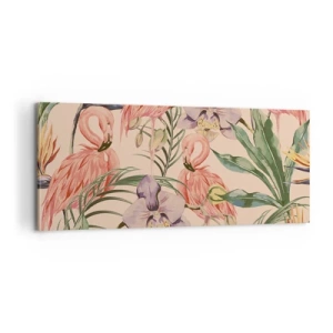 Tablou pe pânză - Balet floral roz - 100x40 cm