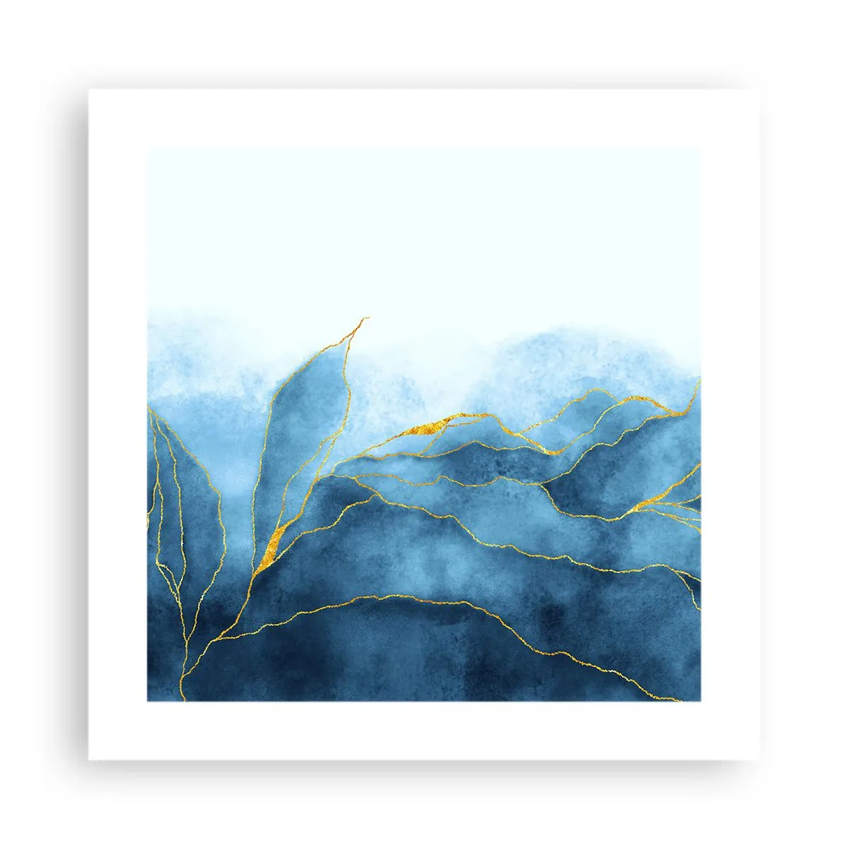 Poster - Albastru în aur - 40x40 cm