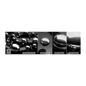 Mostră tapet Premium Sand - Din adâncurile negre - Abstracția, Mingi cromate, 3D - 100x30 cm